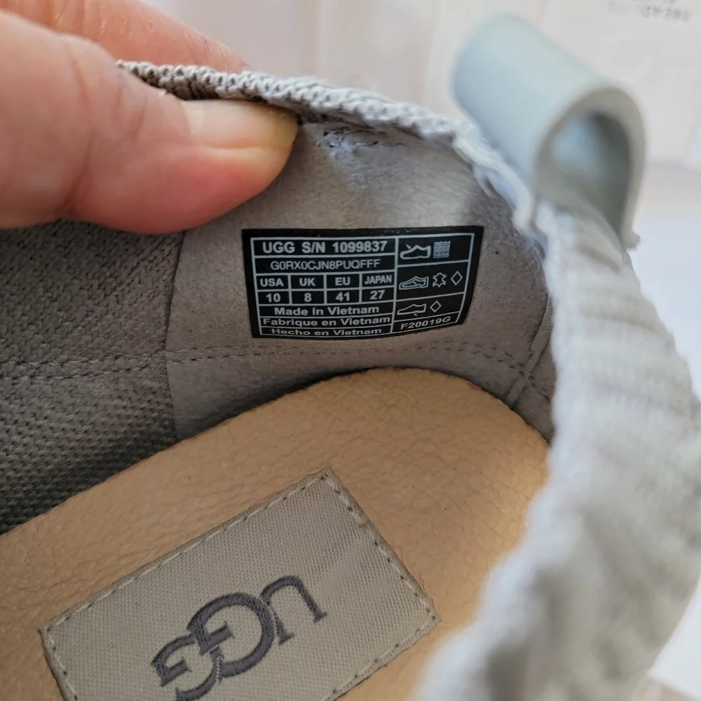 NEW UGG Treadlite Light Gray  Willows Sneakers 10 Sport Athleisure Gym Workout